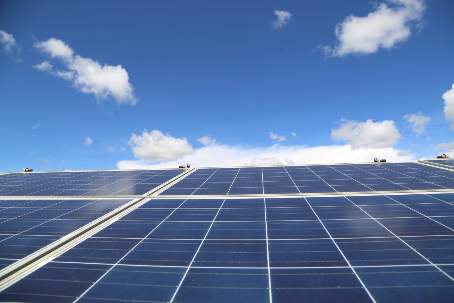 Close-up of solar panels