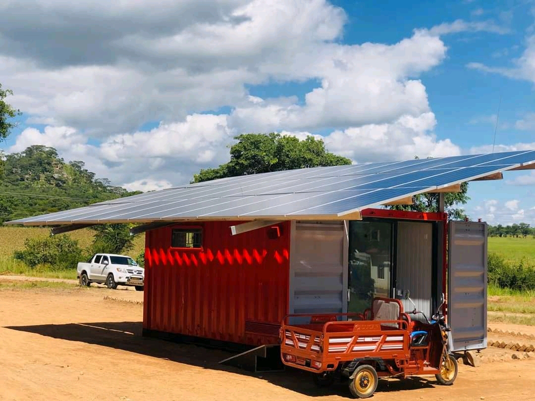 solar panel on small building