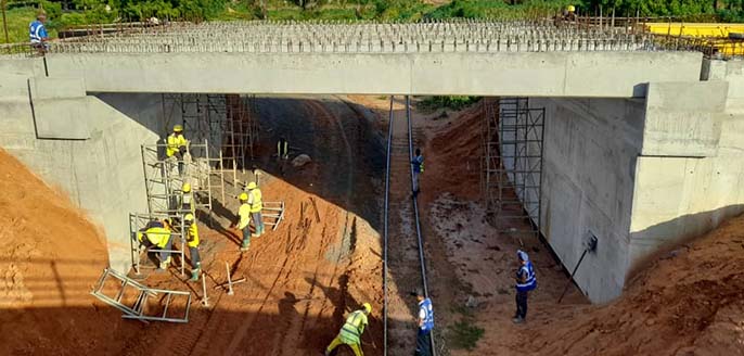 Bridge construction site